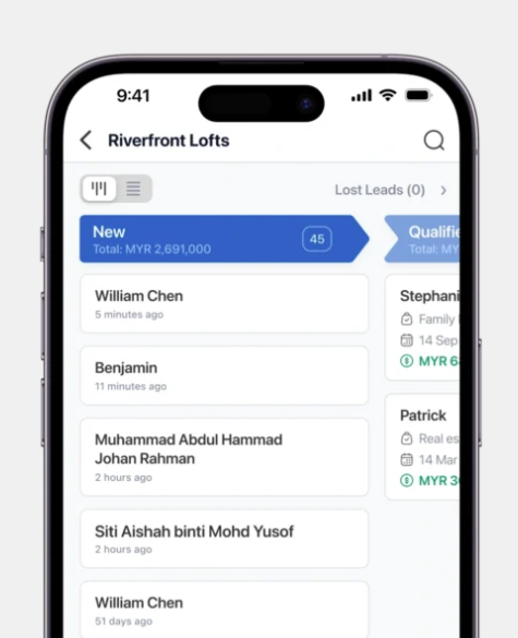 screenshot of Leaf CRM